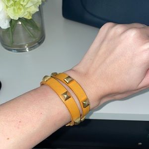 Vita Fede Gold Studs Leather Bracelet